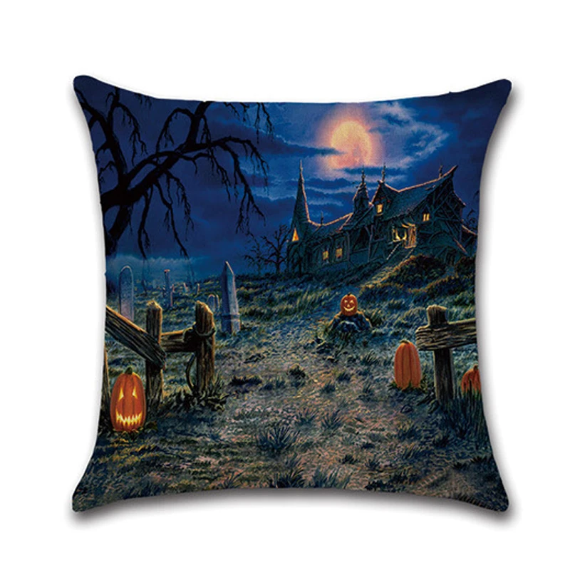 Хлопок белье Хэллоуин Наволочки Подушки Чехлы для мангала Домашний Декор 45 см *