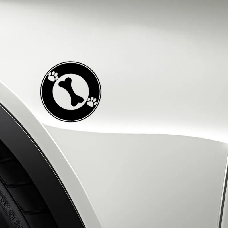 

YJZT 12.7CM*12.7CM Dog's Bones And Claw Prints Vinyl Car Sticker Decals Black/Silver C10-00503