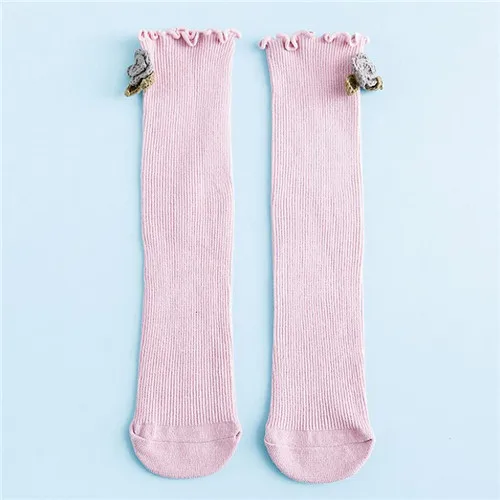 pink flower Lawadka/Новинка года; хлопковые носки для маленьких девочек детские гольфы в стиле принцессы; Одежда для маленьких девочек; аксессуары - Цвет: pink flower
