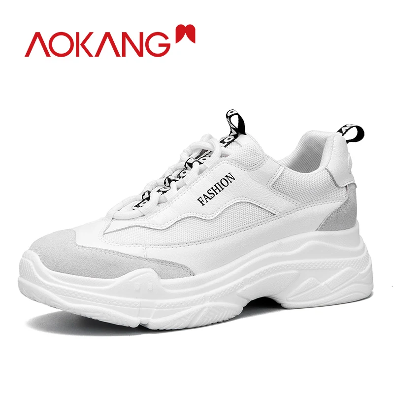 Женская Повседневная обувь AOKANG удобные дышащие кроссовки на платформе Zapatillas