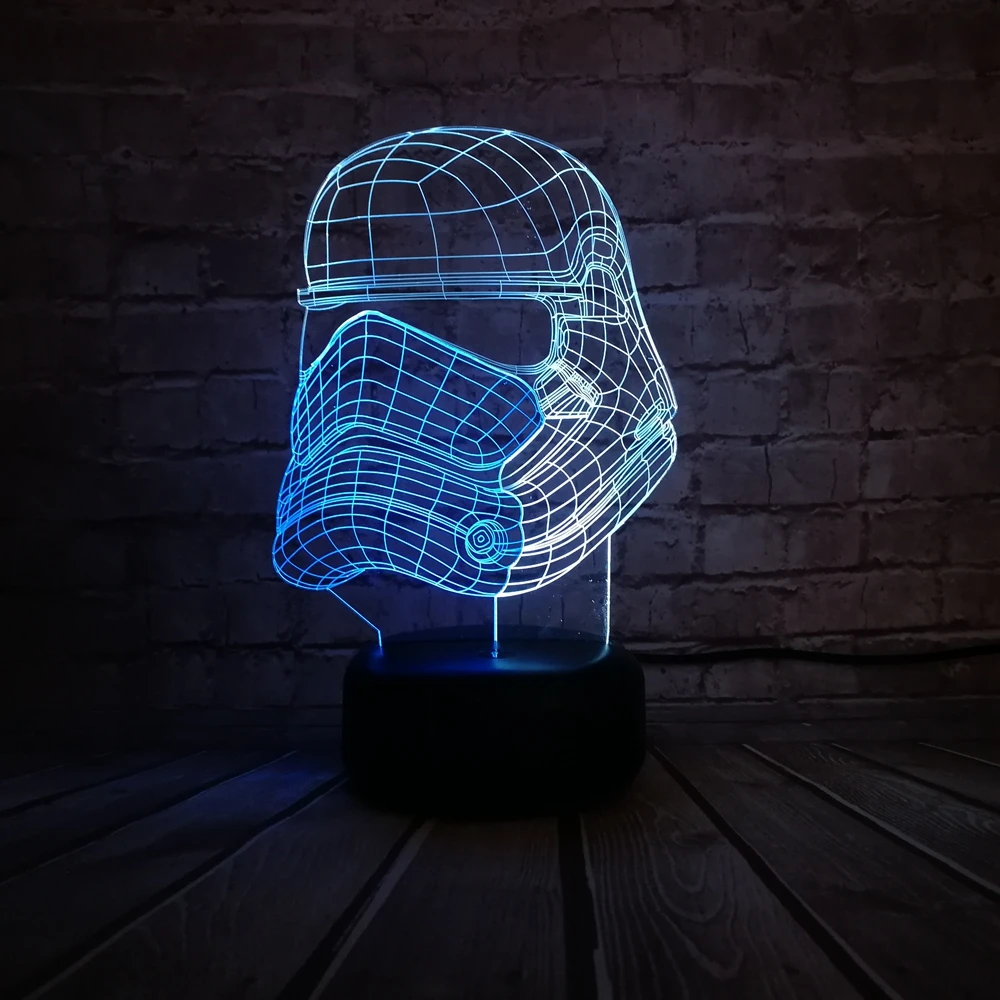 Смешанный цвет мультфильм Звездные войны имперская военная армия 3D лампа