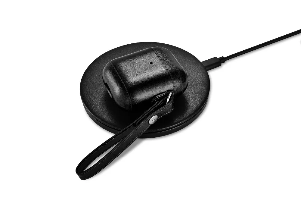 Geniune кожаный чехол для Airpods чехол s Для Air Pods Earpods защитный чехол для наушников с ремешком для iphone