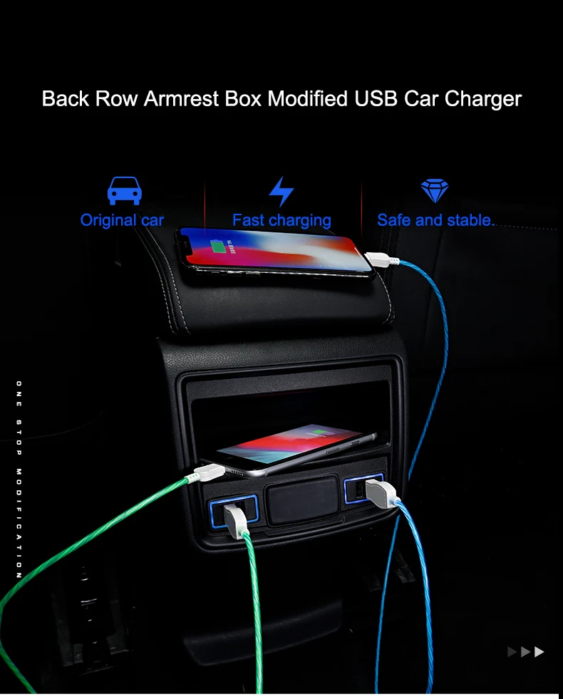 QHCP автомобильное USB зарядное устройство Быстрая задняя розетка кондиционера зарядка Быстрый светодиодный декоративный светильник для Subaru Forester стайлинга автомобилей