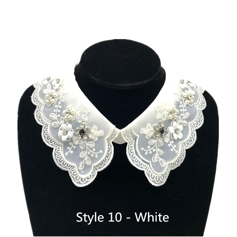 Style 10 - White 1 шт. модный кружевной свитер для шитья рубашки элегантный воротник свадебное платье аксессуары# белый и черный - Цвет: Style 10 - White