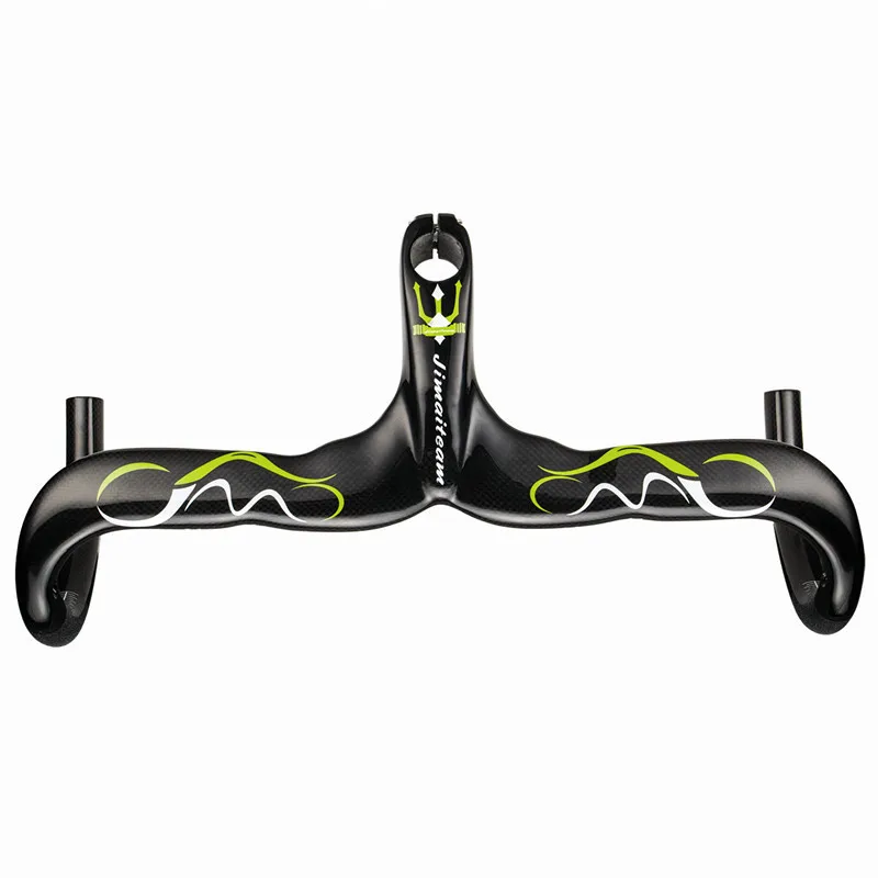 Новый глянцевый полностью из углеродного волокна 3K Встроенный руль и стержень