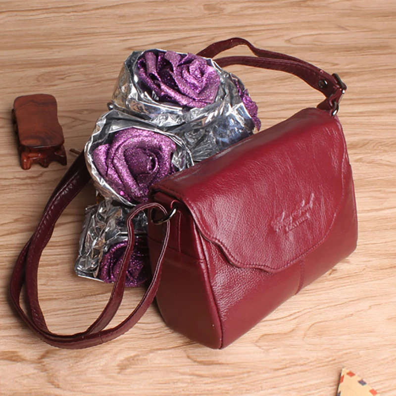 Женская маленькая сумка через плечо из натуральной кожи Повседневная