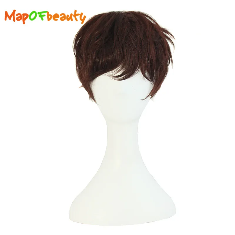 MapofBeauty кудрявый парик 10 &quotкоричневый из натуральных волос парики для женщин