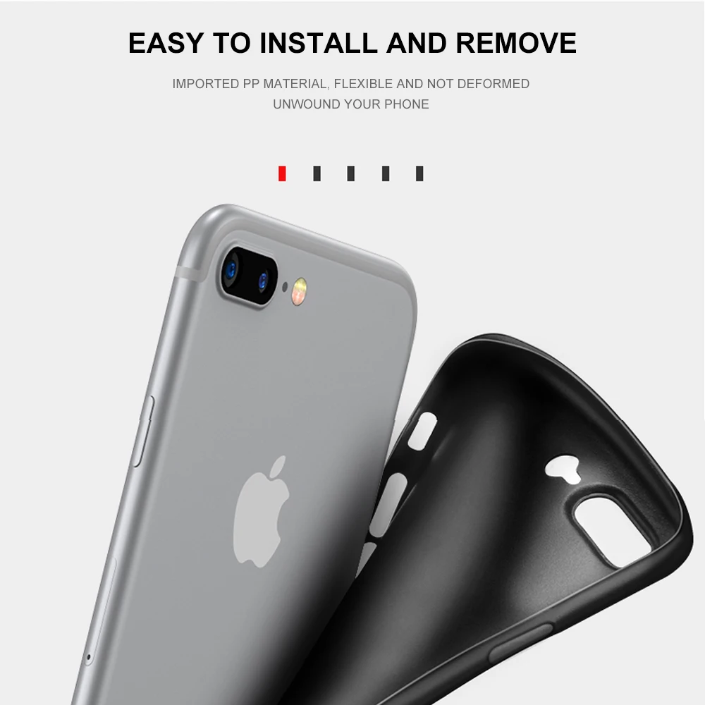 Ультратонкий матовый чехол для телефона iphone 7 8 plus защитная задняя крышка X 6 S