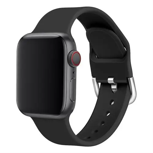 black Спортивный силиконовый ремешок для apple watch 5 4 band 44 мм iwatch band 42 мм correa 38 мм pulseira apple watch 5 4 3 2 Браслет ремешок для часов - Цвет ремешка: black