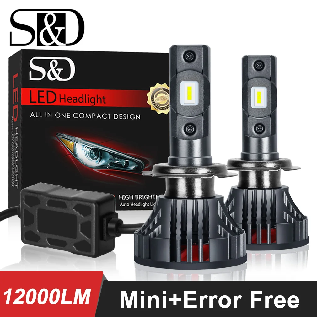 2 шт. H4 H7 светодиодный H11 HB3 9005 HB4 9006 Автомобильный фары для Авто Canbus Error Free 12000LM 6000 К