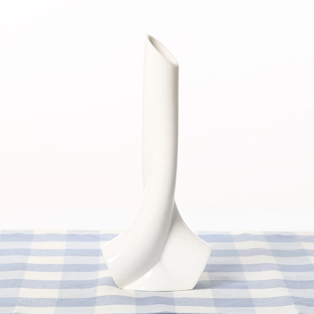 Фляга вазы керамическая белая настольная ваза для украшения дома модные