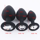 Силиконовая гладкая Анальная пробка, анальная пробка с кристаллами, ювелирные изделия, без вибратора, секс-игрушки для ануса для женщин и мужчин, эротический массажер, стимулятор