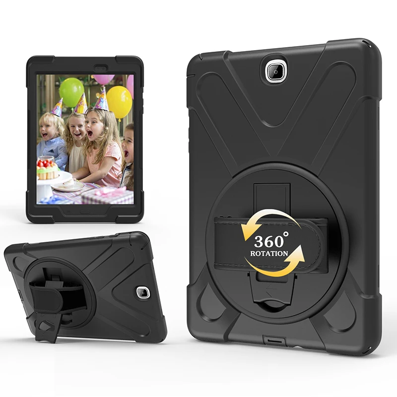 Противоударный силиконовый гибридный чехол с поворотным ремешком и подставкой