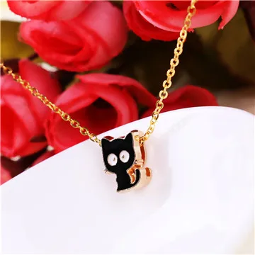 Модное очаровательное короткое ожерелье с подвеской в виде мультяшного черного