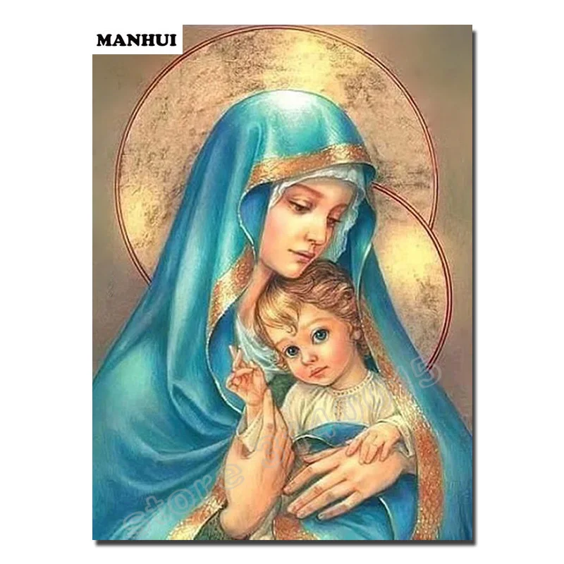 Новая Алмазная мозаика Святого матери Стразы полная квадратная алмазная