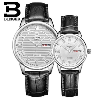 Швейцария Lover Винтаж Пояса из натуральной кожи Повседневное кварцевые часы супер