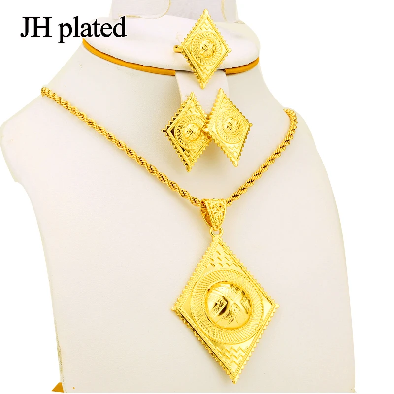 Наборы женских ювелирных украшений JHplated с черной веревкой и цепочкой эфиопские