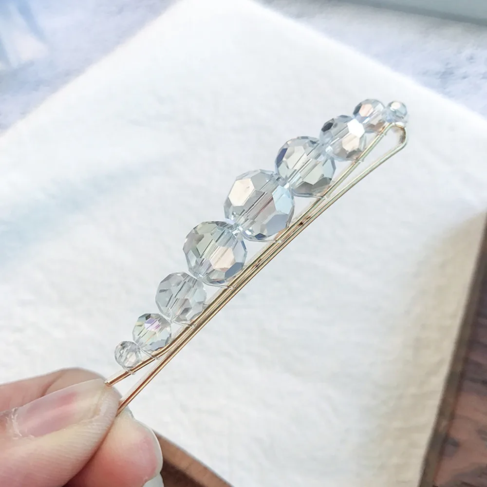 Новинка 2019 заколки для волос с прозрачными кристаллами Стразы золотого цвета