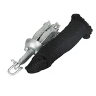 Маленький Металлический Мини-якорь для рыболовной лодки, надувная лодка из ПВХ, Металлическая стальная железная якорная веревка, дополнительная цепочка 0,7 кг1,5 кг A09006