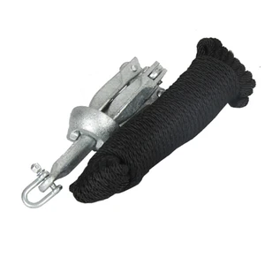 Маленький Металлический Мини-якорь для рыболовной лодки, надувная лодка из ПВХ, Металлическая стальная железная якорная веревка, дополнительная цепочка 0,7 кг1,5 кг A09006