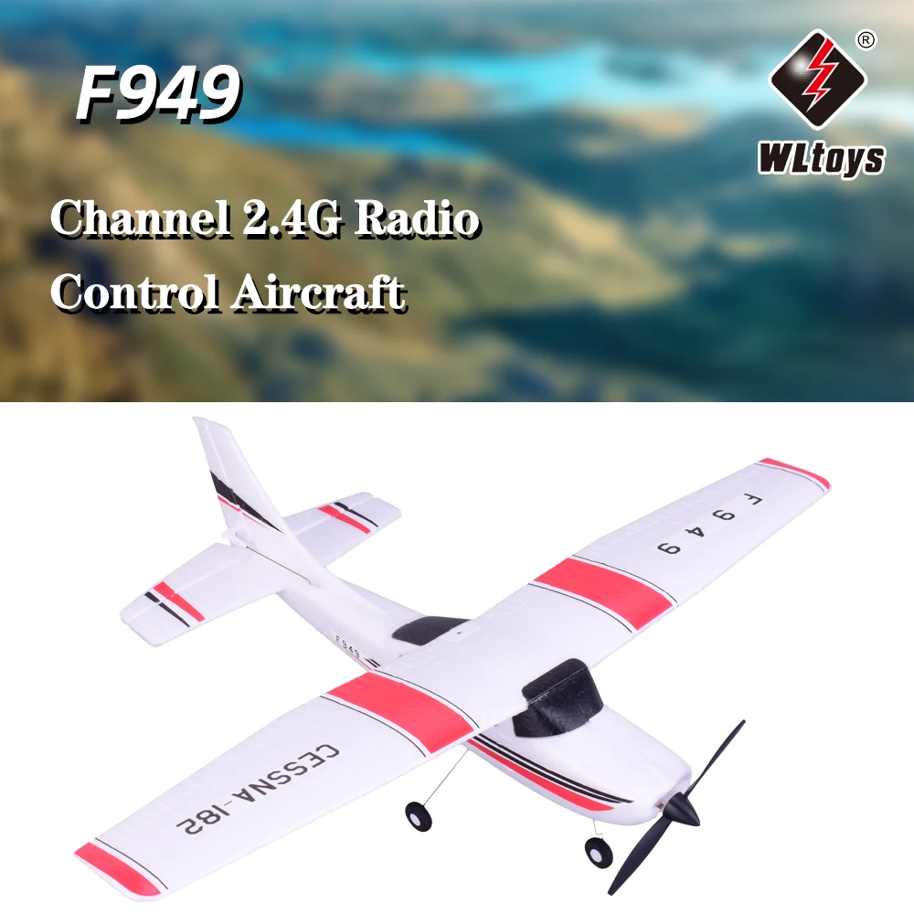 Модель самолета WLtoys F949 CESSNA-182 2 4G 3CH RC RTF Радиоуправляемый летательный аппарат с
