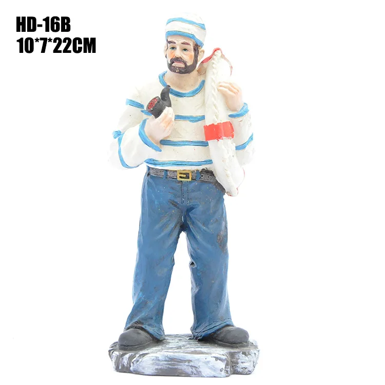 21/33 см Смола капитан фигурка 1 шт. Средиземноморский искусственный Sailor Рыбак
