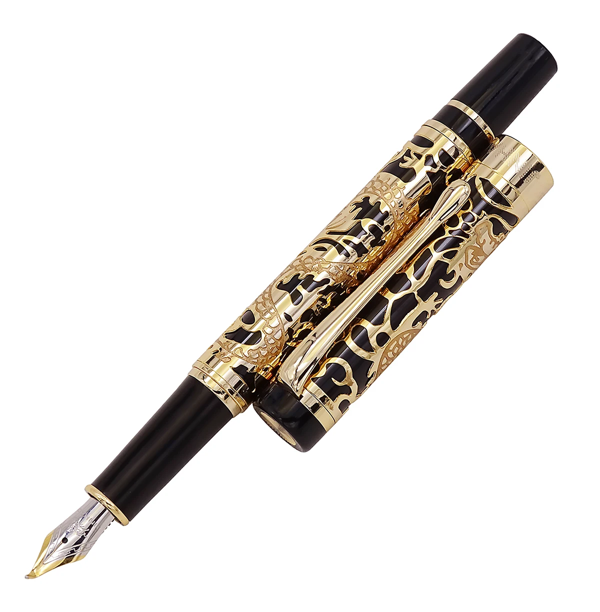 Jinhao 5000 винтажная Роскошная металлическая ручка-перьевая ручка с резьбой по