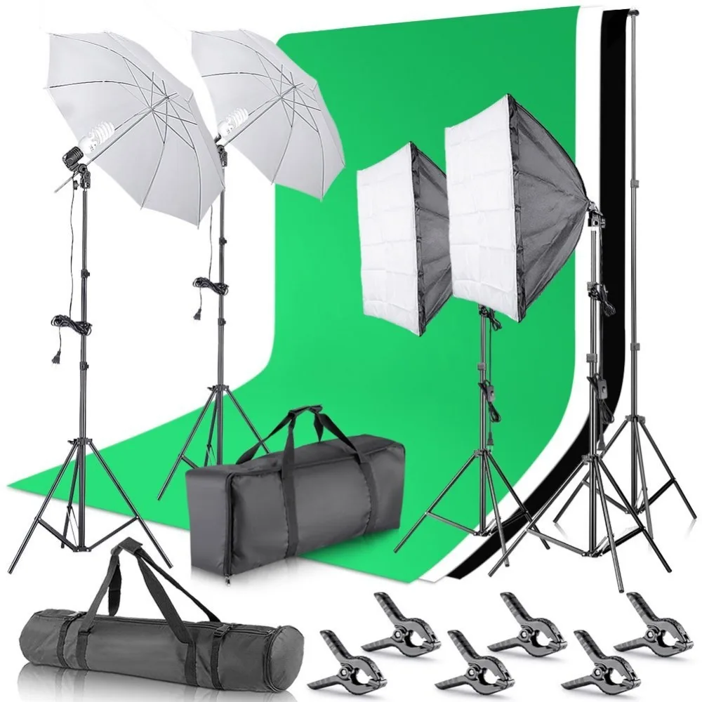 Neewer 2 6 M x 3M/8.5ft 10ft фоновая система поддержки и 800W 5500K Зонты софтбокс комплект