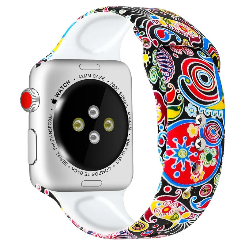 Модный мультяшный Микки Apple Watch ремешок для iWatch серии 4 3 2 1 высококачественный силиконовый ремешок 38 мм 42 мм 40 мм 44 мм стильный ремешок для часов