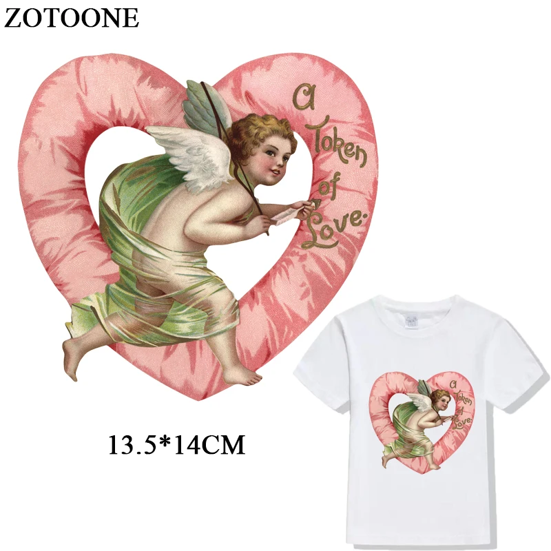 ZOTOONE Angel Love Patch Iron On Transfer A-level Washable Letter Patches For Kids Clothes DIY Appliqued embroidery Heat Press | Дом и сад