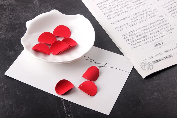 

Fashion Style Girl Concave Piece Gold Rubber Eardrop Earrings Accessories Jewelry Components Diy Handmade Material 4pcs