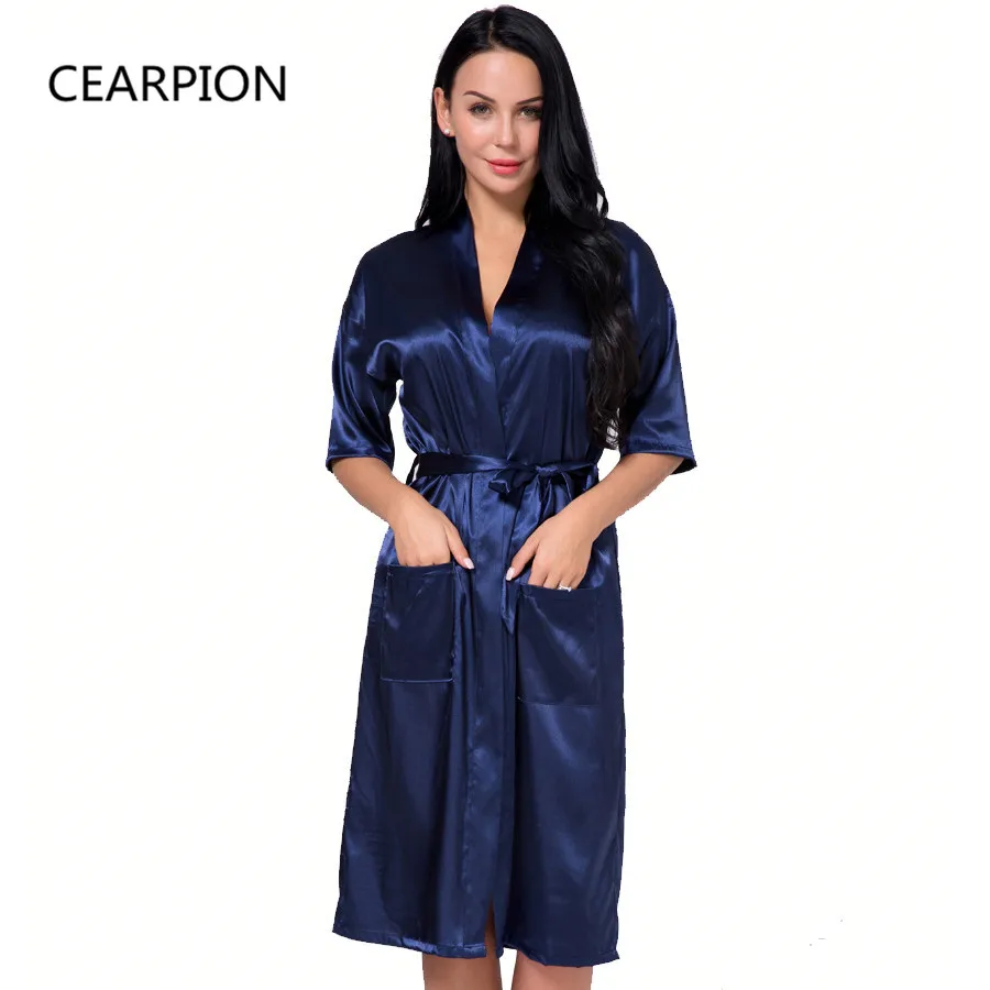 CEARPION, плюс размер, 3XL, Атласный халат для невесты, подружки невесты, Свадебный халат, женский халат, Сексуальная Домашняя одежда, повседневная одежда для сна, интимное белье