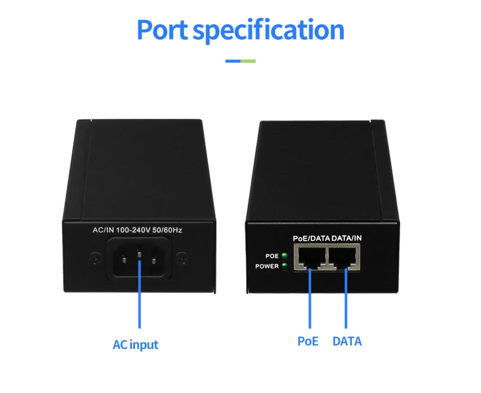 Одиночный PoE 60 ВАТТ адаптер гигабитный POE инжектор Ethernet мощность для POE ip-камеры телефон беспроводной AP PoE источник питания