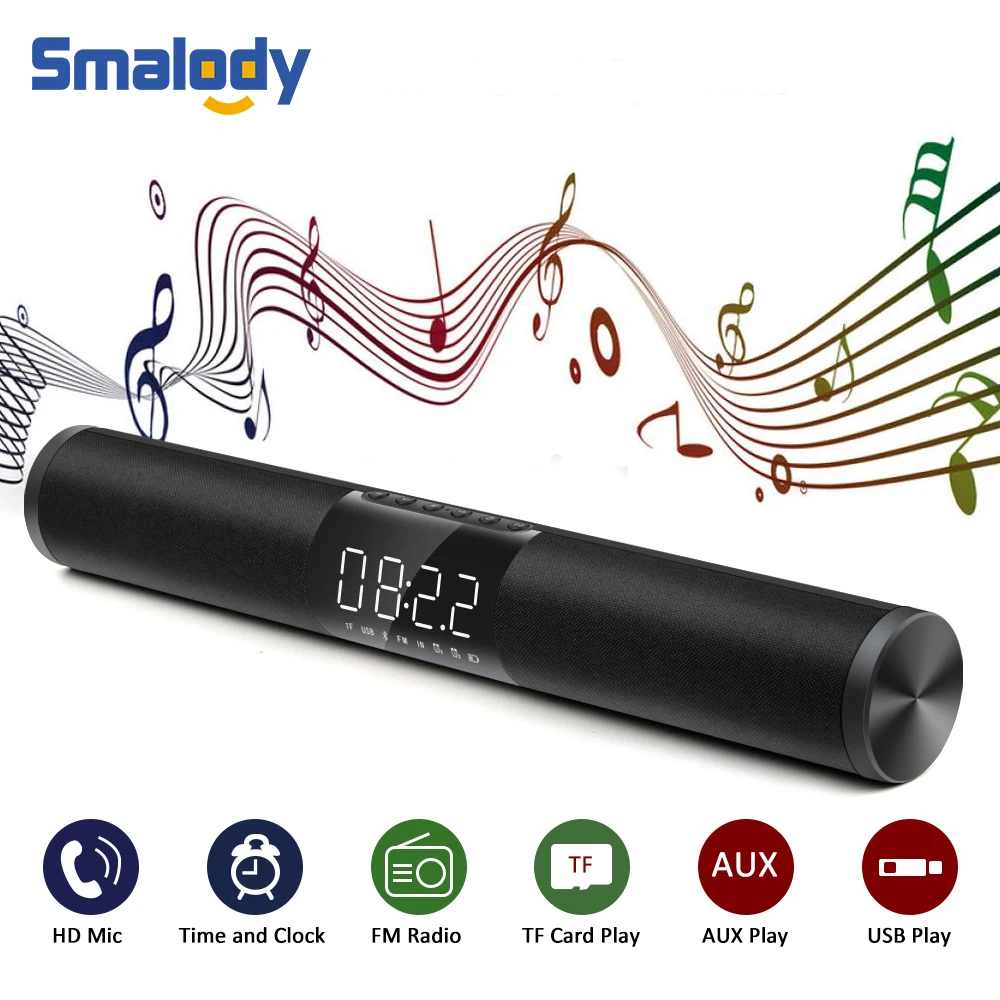Smalody 20 Вт дома Театр Soundbar Bluetooth Динамик Портативный Колонка Беспроводной Бас