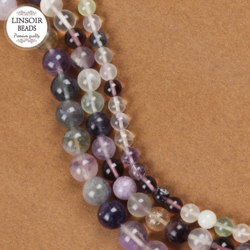 1Strand 40cm Natural Stone Purple Fluorite Round Loose Beads For Necklace &amp Bracelets 4/6/8/10 mm DIY Jewelry Finding F2136 | Украшения