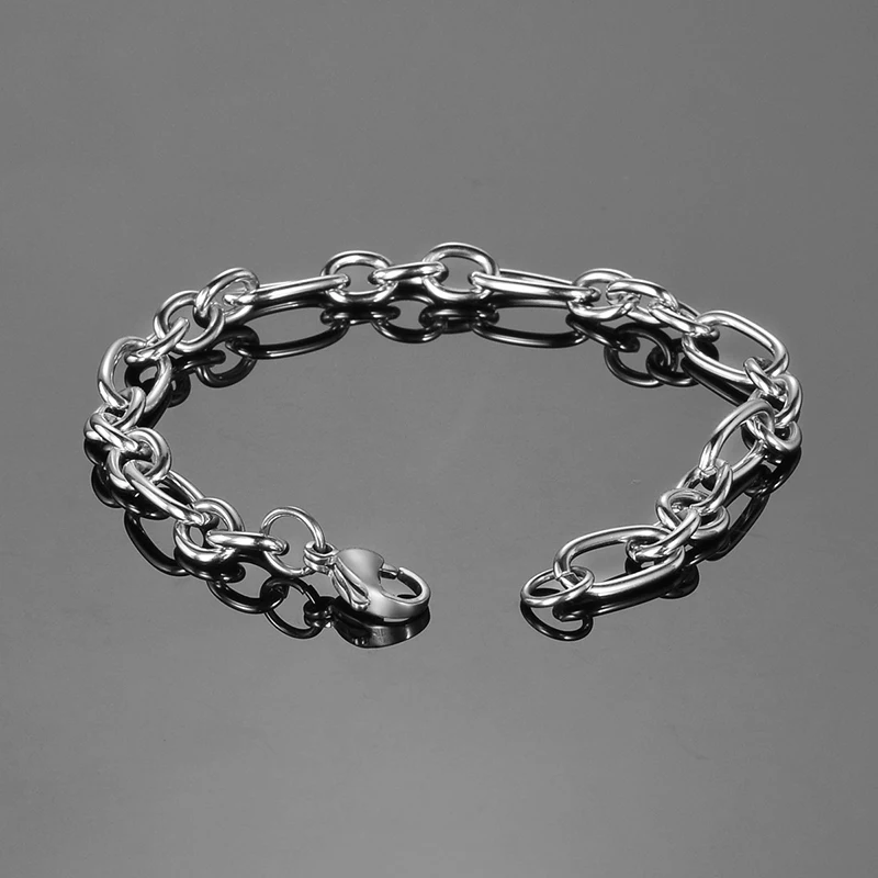 FUNIQUE Мужская витая цепь из нержавеющей стали карабин звено цепи браслет для