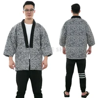 new japanese men women hanten winter warm wadded cotton kimono haori coat outterwear