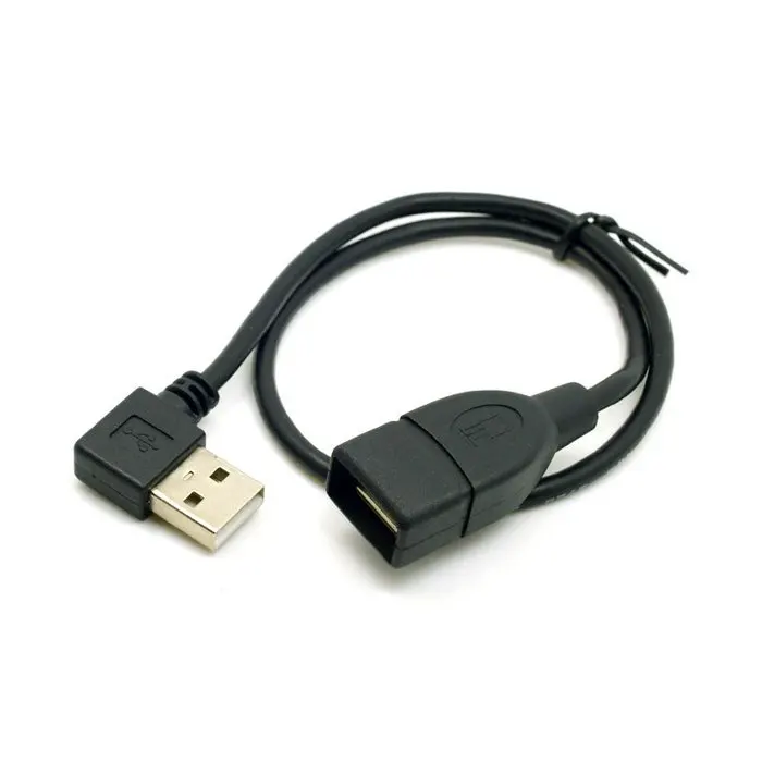 90 градусов левый и правый угловой USB 2,0 A штекер USB Женский удлинитель 10 см 20 см 40 см