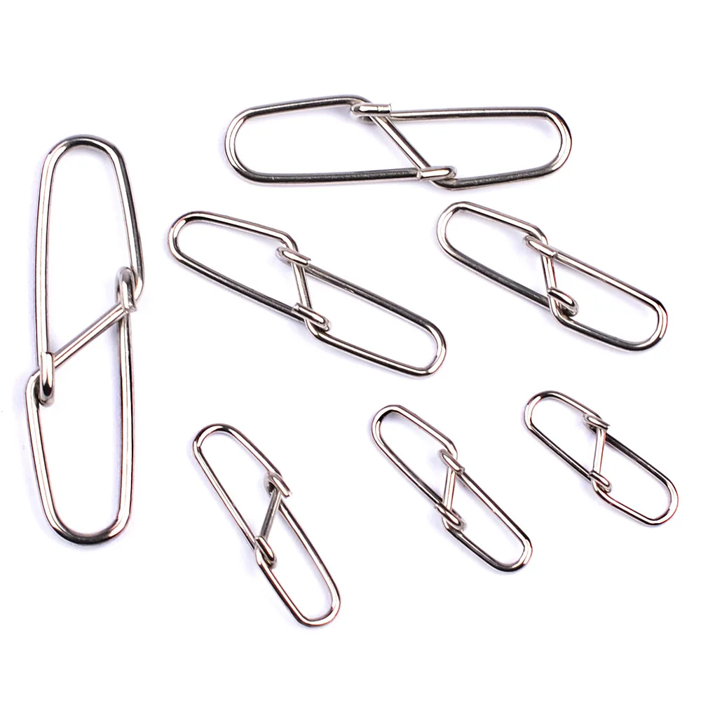 

30 PCS / Bag Stainless Super Sharp Pin Steel Hook Quick Clip Snap Lock Swivel Solid Rings Baby Safety Latch Fishing Gear