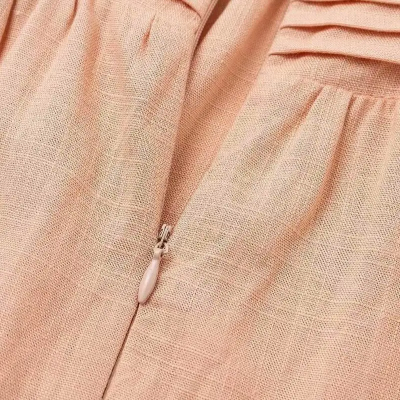 

Women Sexy Dresses V-Neck Backless Ruffle Mini Linen Dress Summer New Modern Lady Club Wear Feminino Vestidos