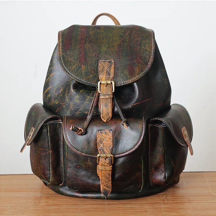 Школьный ранец унисекс из натуральной воловьей кожи 2017|leather school backpack|quality