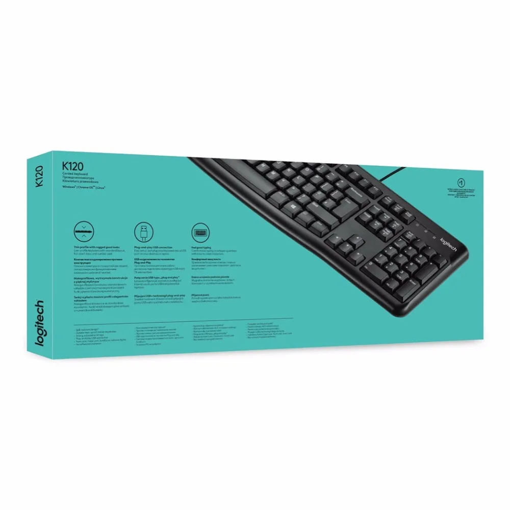 Logitech клавиатура K120 для Бизнес Estandar alambrico USB QWERTY негр | Компьютеры и офис