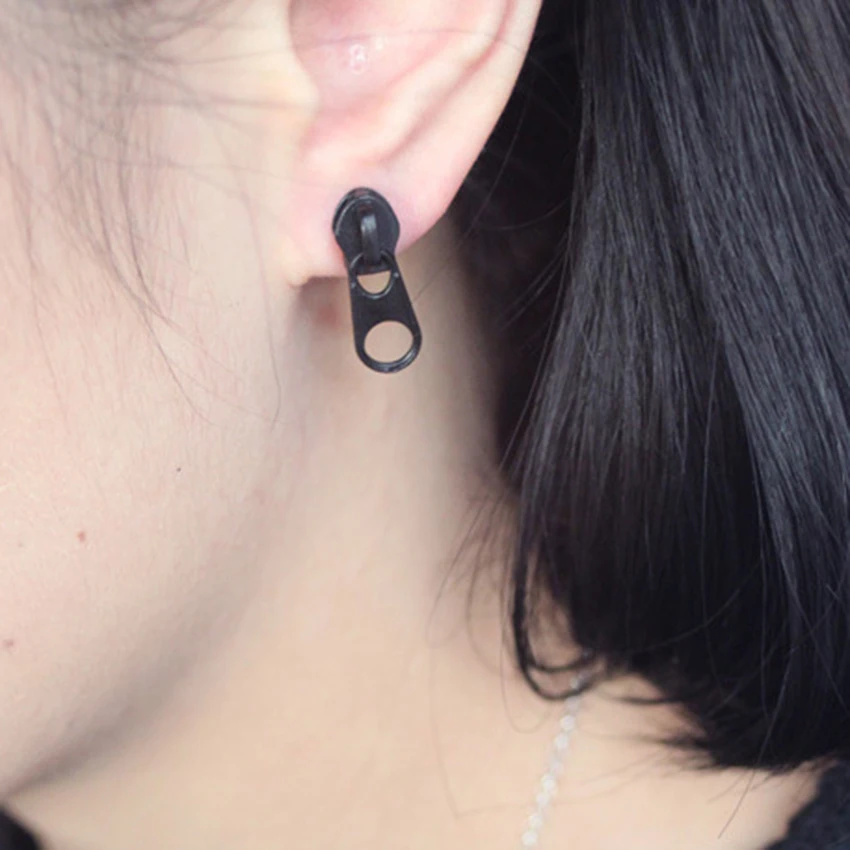 Оптовая продажа 3 пары серьги подвески из цинкового сплава на молнии для мужчин и