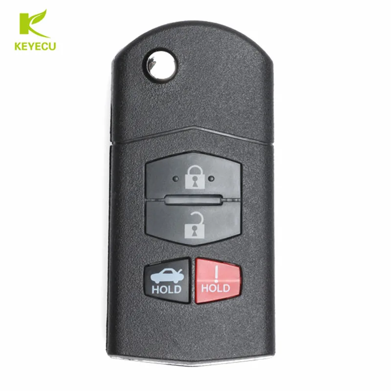 KEYECU Замена 4 кнопки Флип брелок 313 8 МГц 4D63 80 биты для Mazda 3 6 MX 5 2006 2008 RX 2004 2011 FCC