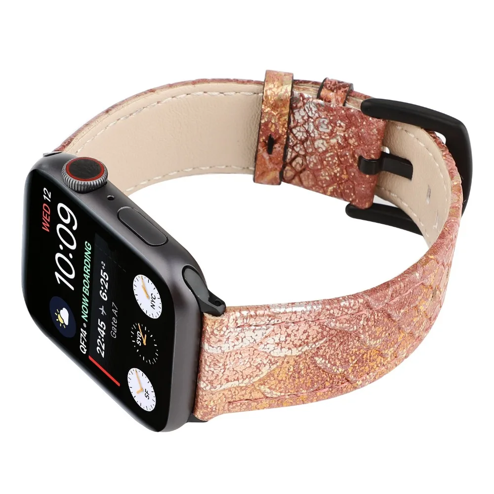 Новая красочная змея текстура кожи кожаный ремешок для Apple Watch серии 1 2 3 4 ремешок для Apple iWatch браслет 38 мм 42 мм 40 мм 44 мм