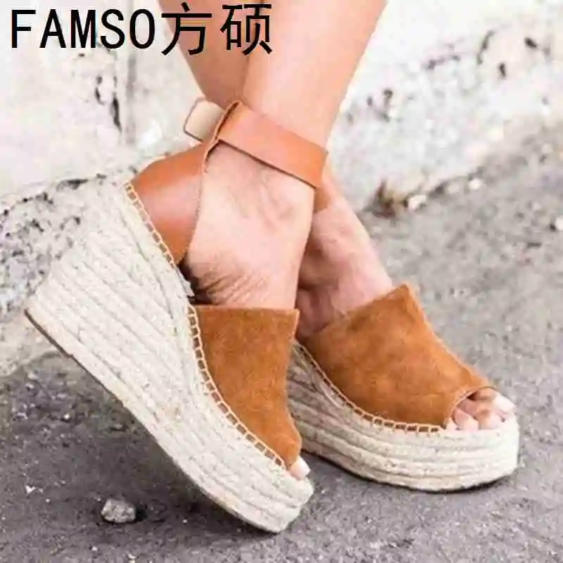 FAMSO/2019 г. Новая обувь женские босоножки Большие размеры 34 43 летние пляжные