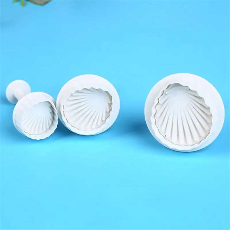 3 шт./компл. белый крупными известными в форме морской раковины 3D Fondant (сахарная)