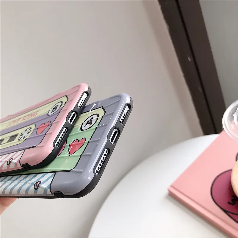 DECOCASE Cute Tape Luggage Stripped Pattern 3D Protective Phone Cases for iPhone 6 6s 7 8 Plus X XR XS Max Covers iphone x |