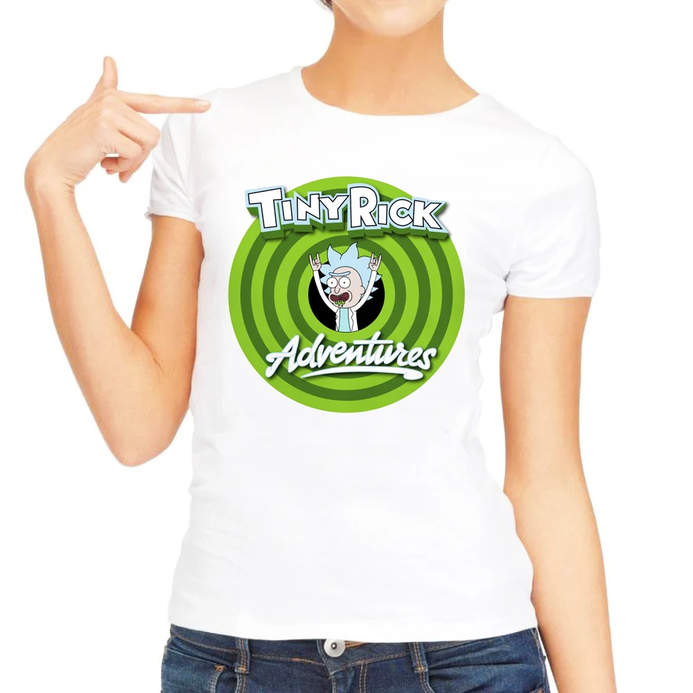 Wubba Lubba Dub женская футболка с принтом из мультфильмов Повседневная Базовая