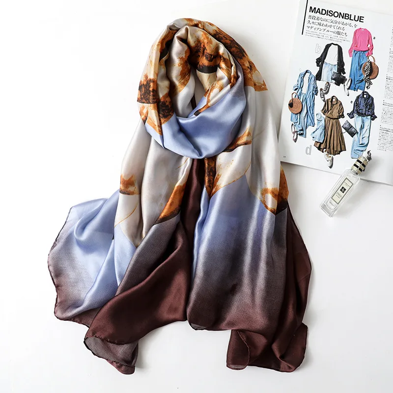 2018 New Fashion Women's Brand Scarf Soft Print Summer Shawls Lady High Quality Silk Scarves Pashmina Bandanas Hijab 180*90Cm |
